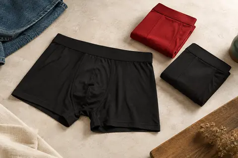 Lot de trois boxers homme en viscose de bambou, coupe ajustée et sans braguette